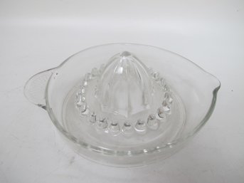Glass Citrus Juicer - Manual Reamer With Handle And Pour Spout