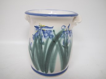 Vintage Hand-Painted Floral Ceramic Vase