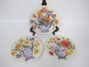 Set Of 3 Decorative Limoges Plates By I. Godinger (1996)
