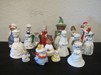 Assorted Collection Of 16 Porcelain And Ceramic Bells