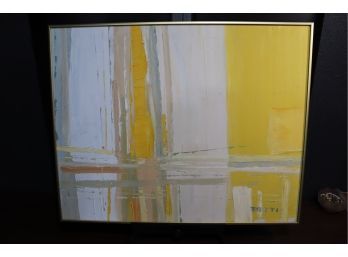 Contemporary Abstract Expressionist Painting - Yellow And White Palette