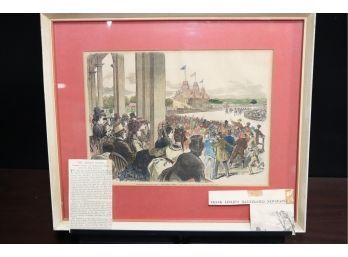 Framed 19th Century 'The Jersey Derby' At Monmouth Park Print By Frank Leslie's Illustrated Newspaper