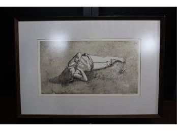 Beatrice Berlin 1963 - 'Repose' Etching - Vintage Artistic Expression