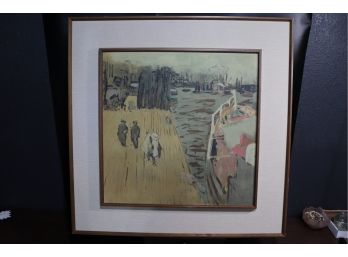 Harbor Promenade - Impressionist Scene Attributed To Douard Vuillard
