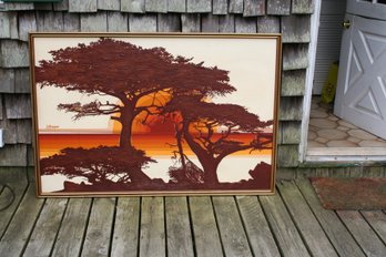 MCM Mid-Century Beautiful Large Letterman Painting