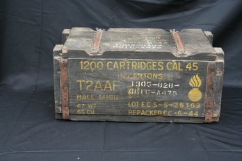 Vintage Wooden Small Arms Ammunition Bullet Box / Case