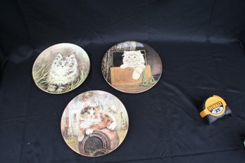 Set Of Three (3) Royal Worcester Collectible Cat Plates