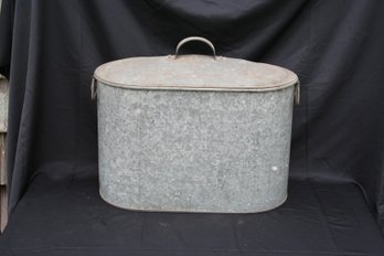 Large Galvanized Steam Pot With Original Insert