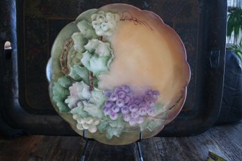 Large Beautiful French Limoges Charger/platter With Grapes