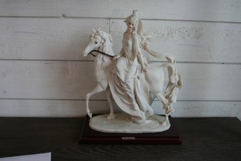 Giuseppe Armani Lady On Horse Figurine / Statue Italy