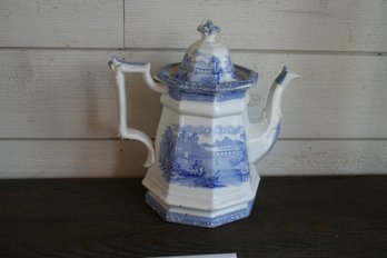 Antique English Staffordshire Historical  'florentine' Teapot