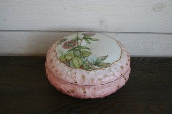 Beautiful Limoge France Hand Painted Covered Dresser Jar French
