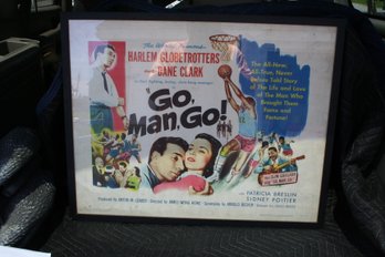 Harlem Globe Trotters & Dane Clark 'Go, Man, Go!' United Artists Movie Poster Sydney Poitier