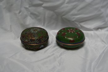 Lot Of Two (2) Vintage Cloisonne Covered/Lidded Boxes