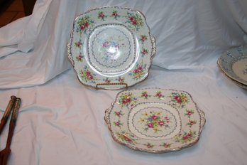 Set Of Two (2) Royal Albert Chintz 'Petit Point China' Square Plates