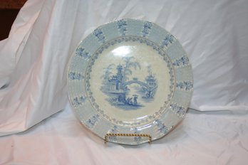 Vintage Blue & White Staffordshire Chinese Plate