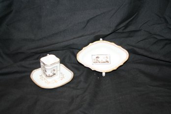 Lot Of Three (3) Pieces Of Vintage Richard Ginori Italy Fine China Handled Bowl - Cup & Saucer