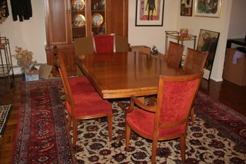 Vintage John Stuart Regency Dining Room Set With Six (6) Chairs And Three (3) Extension Leaves