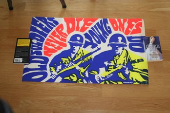 Vintage Vietnam War Psychedelic Poster 'Old Soldiers Never Die Young Ones Do'.