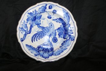 Vintage Casasus Spain Ceramic Blue & White Chop Plate/Platter