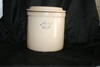 Vintage Two Gallon Stoneware Crock With Lid