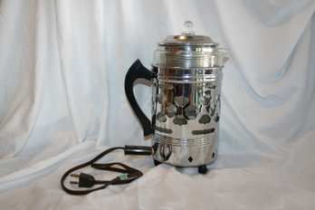 Vintage Chrome Electric Percolator Coffee Pot