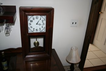 Vintage Howard Miller Pendulum Wall Clock In Wood Case