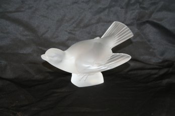 Lalique France Art Glass Sparrow Bird Figurine