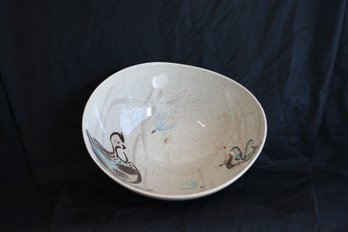 Large Redwing Bob White Quail MCM Mid-century Serving Bowl