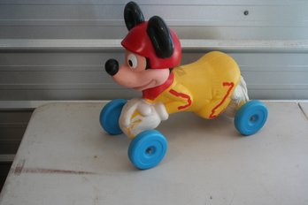 Vintage Plastic Mickey Mousse Riding Scooter