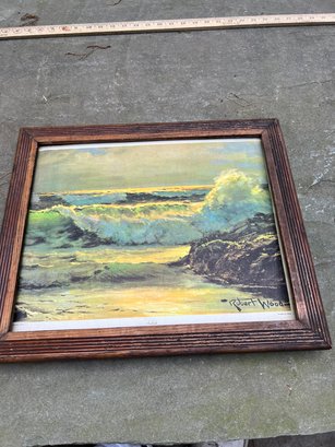 Beach - Waves Artwork Framed Signed Robert Wood