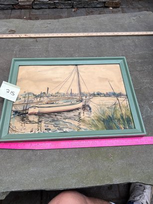 Boat Artwork Framed Nautical Signed