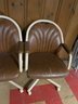 3 Vintage Leather Chairs On Casters