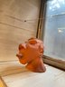 Vintage Clay Head Sculpture Signed