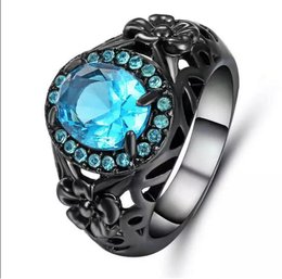 New Gorgeous Ring - Floral/blue Size 8