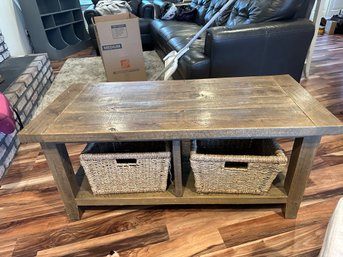 Coffee Table With 2 Storage Baskets