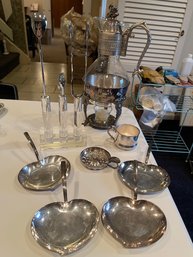 Set MCM Leaf Dishes, RARE French Wine Taster, Baby Cup, Lucite Bar Set, Vintage Coffee Carafe With Warmer