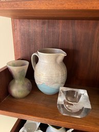 Pottery, Glass Bowl - 3pc