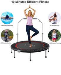 Brand New In Box Fitness Trampoline- Adjustable Height, 440 Lb Limit, 2-3 Kid Max, Foldable For Storage