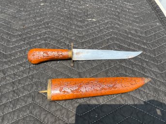 Knife - Carved Handle & Cover