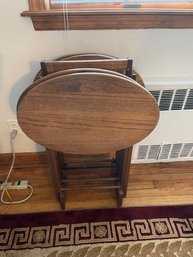 Vintage Snack Tables With Stand