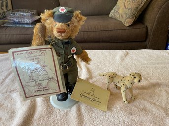 Limited Edition Texaco Joe Bear With Certificate Of Authenticity COA & Dalmation