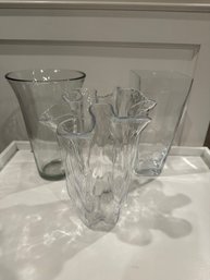 3 Glass Vases