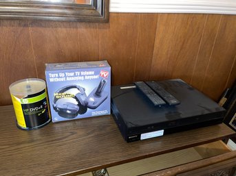 DVD R Discs, VHS Player, Headphones
