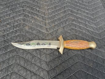 Native American Buffalo Etched Knife