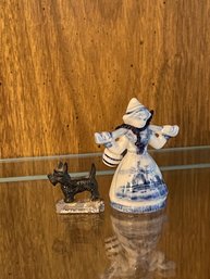 Vintage Figures (woman, Scottish Dog)