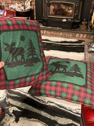 Moose Plaid Pillow Set