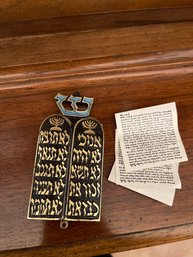 Vintage Judaic Mezuzah Brass Scroll MCM Mid Century Modern