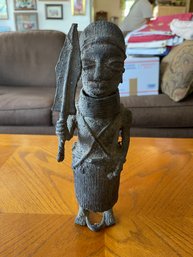 Heavy Metal Benin African Warrior Statue