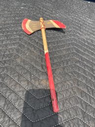 Carved , Painted Wood Axe Dupe